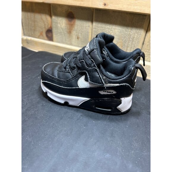 Nike Air Max 90 EasyOn TD Sneakers Black/White Size 7C Toddler - Picture 6 of 10